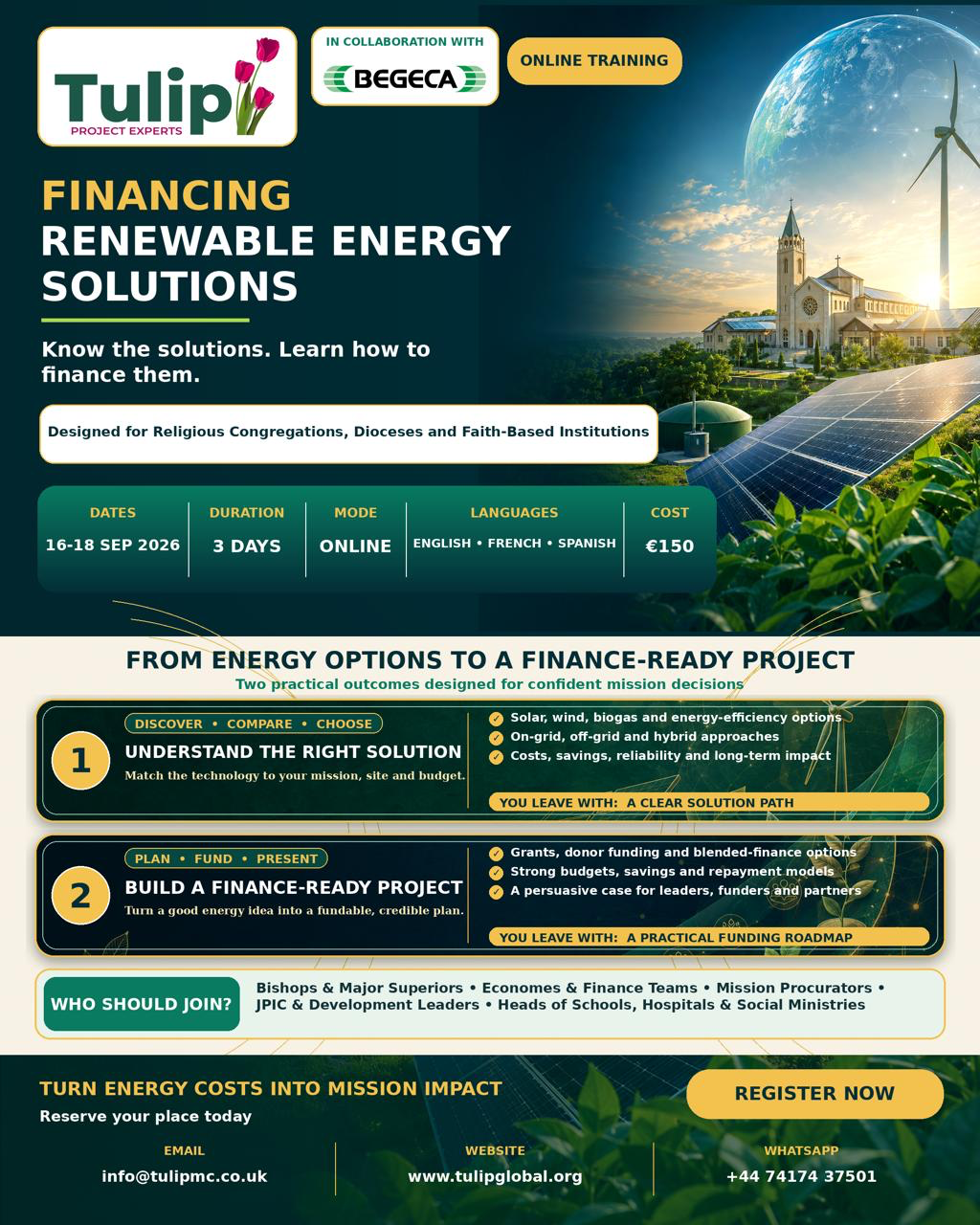 Financing Renewable Energy Solutions β training poster