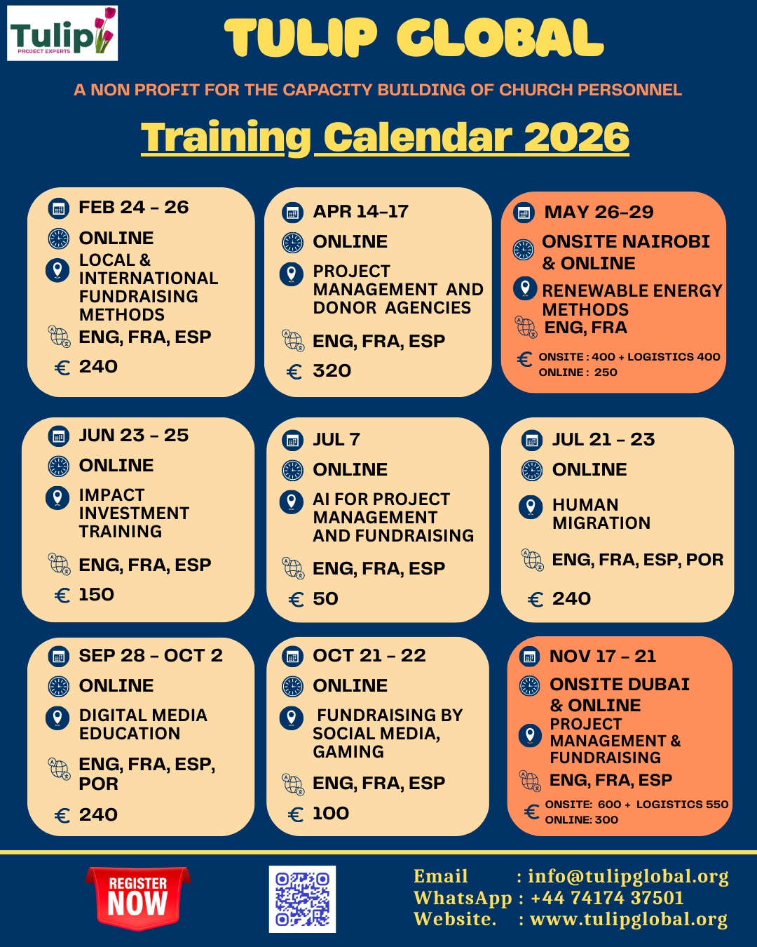 Training Calendar 2026